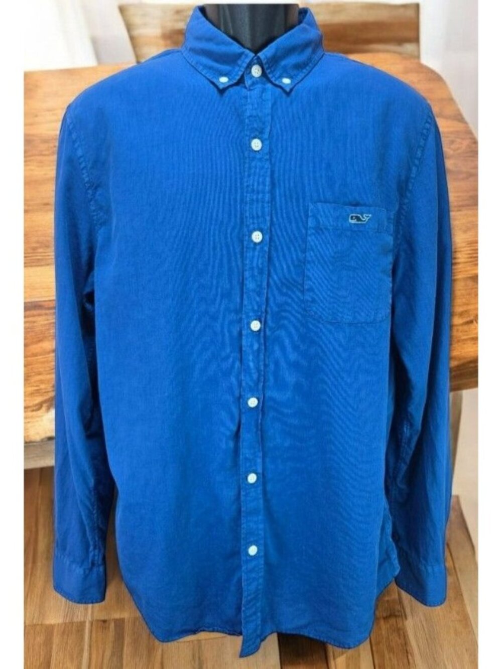 Vineyard Vines Slim Fit Tucker Blue Silk Shirt Medium